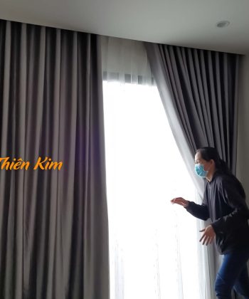 Rèm Cửa Chung Cư Xã Long Thành 250723 (Đồng Nai) | Rèm cửa 2 lớp Vải Gấm Hoa Văn Nổi, Voan Trắng Âm Trần | Rèm Cửa Long Thành 17 rem cua long thanh 5