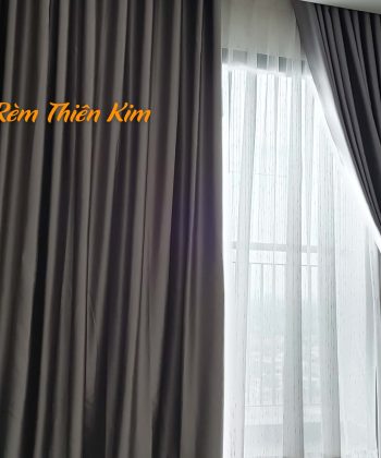 Rèm Cửa Chung Cư Xã Long Thành 250723 (Đồng Nai) | Rèm cửa 2 lớp Vải Gấm Hoa Văn Nổi, Voan Trắng Âm Trần | Rèm Cửa Long Thành 24 rem cua long thanh 6
