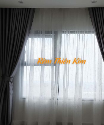 Rèm Cửa Chung Cư Xã Long Thành 250723 (Đồng Nai) | Rèm cửa 2 lớp Vải Gấm Hoa Văn Nổi, Voan Trắng Âm Trần | Rèm Cửa Long Thành 25 rem cua long thanh 7