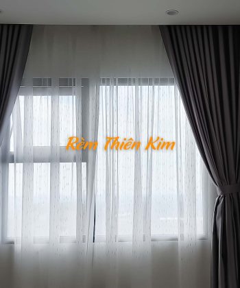 Rèm Cửa Chung Cư Xã Long Thành 250723 (Đồng Nai) | Rèm cửa 2 lớp Vải Gấm Hoa Văn Nổi, Voan Trắng Âm Trần | Rèm Cửa Long Thành 23 rem cua long thanh 8