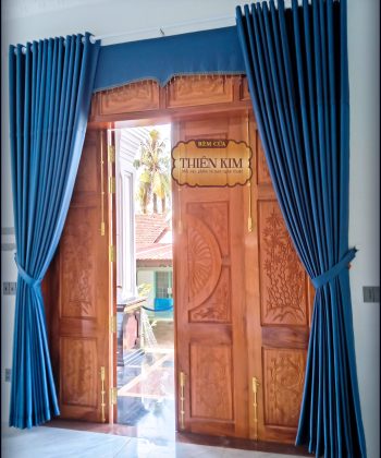 Rèm vải 1 màu hoa văn nổi 231106