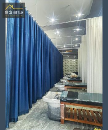 Rèm Cửa Spa Xã Bình An (Long Thành, Đồng Nai)240519 | Voan Trắng Họa Tiết Mưa Rơi & Vải Xanh Hoa Văn Nổi | Sang Trọng & Thư Giãn 51 REM SPA 10