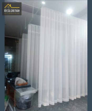 Rèm Cửa Spa Xã Bình An (Long Thành, Đồng Nai)240519 | Voan Trắng Họa Tiết Mưa Rơi & Vải Xanh Hoa Văn Nổi | Sang Trọng & Thư Giãn 45 REM SPA 16