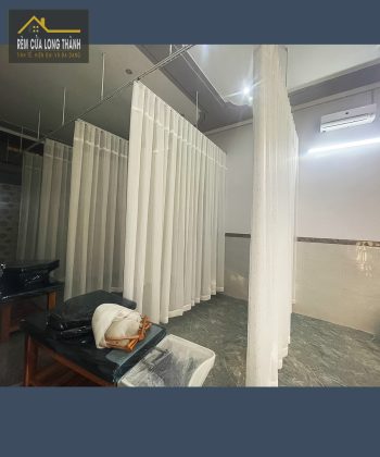 Rèm Cửa Spa Xã Bình An (Long Thành, Đồng Nai)240519 | Voan Trắng Họa Tiết Mưa Rơi & Vải Xanh Hoa Văn Nổi | Sang Trọng & Thư Giãn 37 REM SPA 24