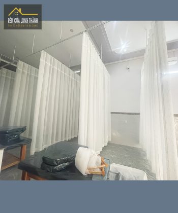 Rèm Cửa Spa Xã Bình An (Long Thành, Đồng Nai)240519 | Voan Trắng Họa Tiết Mưa Rơi & Vải Xanh Hoa Văn Nổi | Sang Trọng & Thư Giãn 35 REM SPA 26