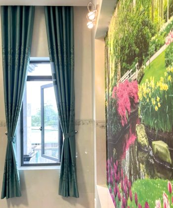 Alternative view of Rèm Cửa Nhơn Trạch 251119 - Vải Gấm Thêu 3 Lớp Cản Sáng 98%