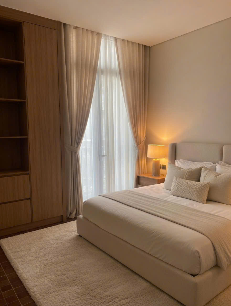 Rèm Cửa Long Thành 250329 - Chuyên Rèm Cuốn & Rèm Vải Màu Be Sang Trọng 14 rèm cửa Long Thành Nhơn Trạch Đồng Nai