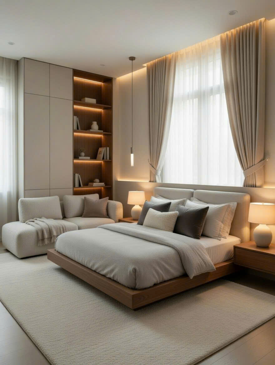 Rèm Cửa Long Thành 250329 - Chuyên Rèm Cuốn & Rèm Vải Màu Be Sang Trọng 3 rèm cửa Long Thành Nhơn Trạch Đồng Nai