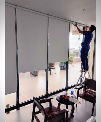 Alternative view of Thi Công Rèm Cuốn Trơn Tại Quán Cà Phê Cánh Đồng Lưng Trời Long Thành | Rèm Cửa Long Thành