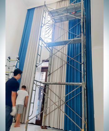 Thi Công Rèm Cửa Thông Tầng Phòng Khách Tại Nhơn Trạch Long Thành | Rèm Cửa ở Long Thành
