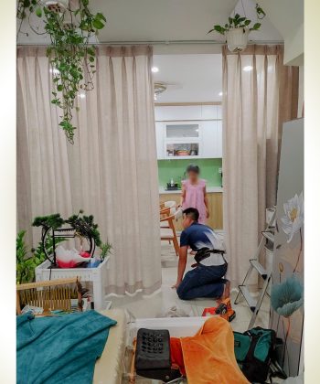 Alternative view of Lắp Đặt Rèm Cửa Long Thành Nhơn Trạch – Rèm Spa Vải Voan Linen May Xếp Ly