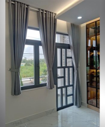 Thi Công Rèm Cửa Xã Long Thành Đồng Nai | Rèm Vải Xám 3 Lớp Cao Cấp
