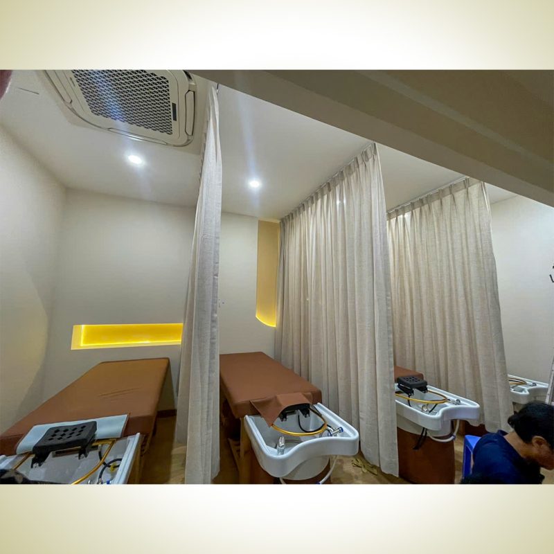 Rèm voan linen ngăn giường Spa Rèm Spa Long Thành Nhơn Trạch